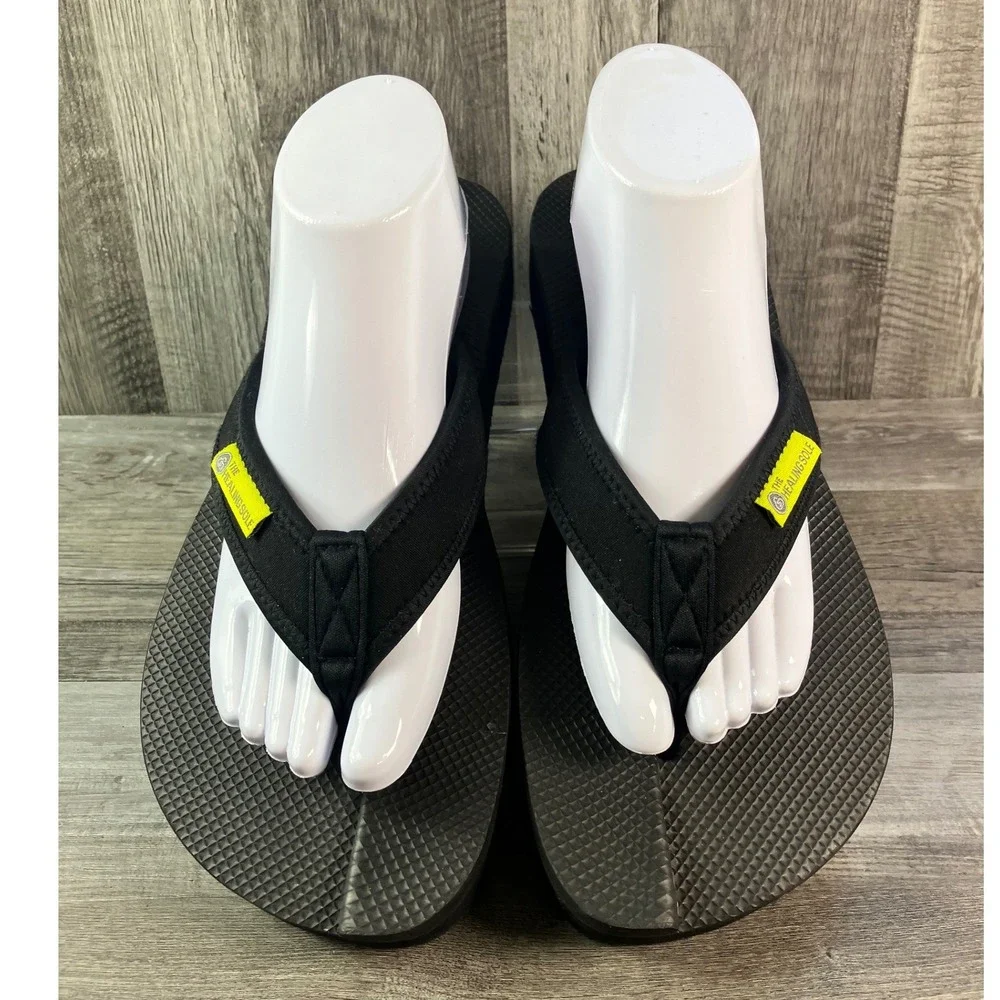 The Healing Sole Original Black Flip Flop Sandals Womens 12 Mens 10.5 Recovery